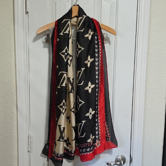Louis Vuitton Accessories - Louis Vuitton NWT Black and Red Scarf